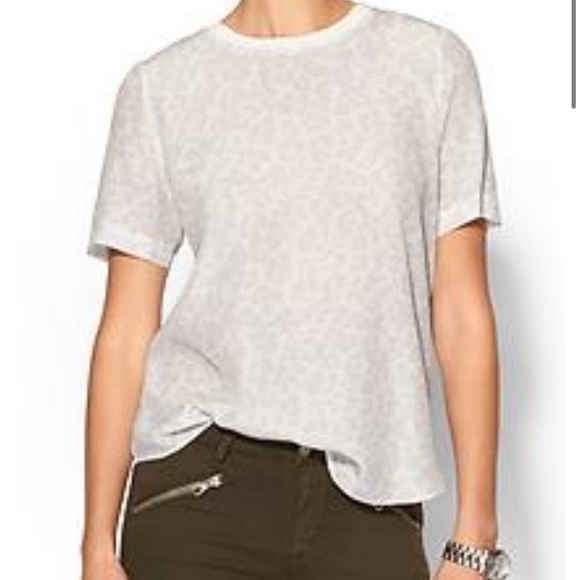 Rebecca Taylor Tops - SOLD Rebecca Taylor Lynx Silk Tee in Snow Leopard